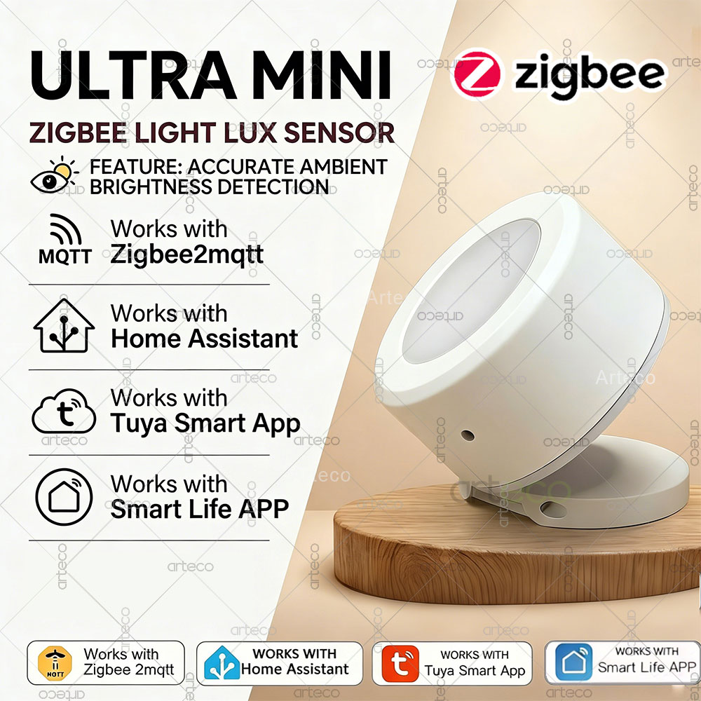 Home Automation Technology - 超ミニ Zigbee 光センサー照度検出器ルクス輝度監視スマートホームオートメーション Tuya スマートライフ 2MQTT