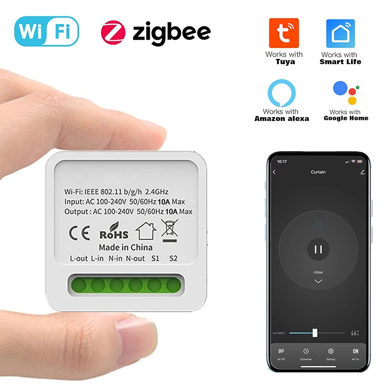 Diy Home Automation Controller - Tuya 16A ミニWiFiスマートスイッチ DIY 2ウェイリモートコントロールタイマーリレーオートメーション スマートライフ対応