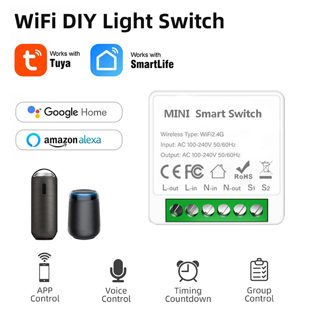 Diy Home Automation Controller - 2 ウェイ制御 Tuya ミニ 16A WiFi