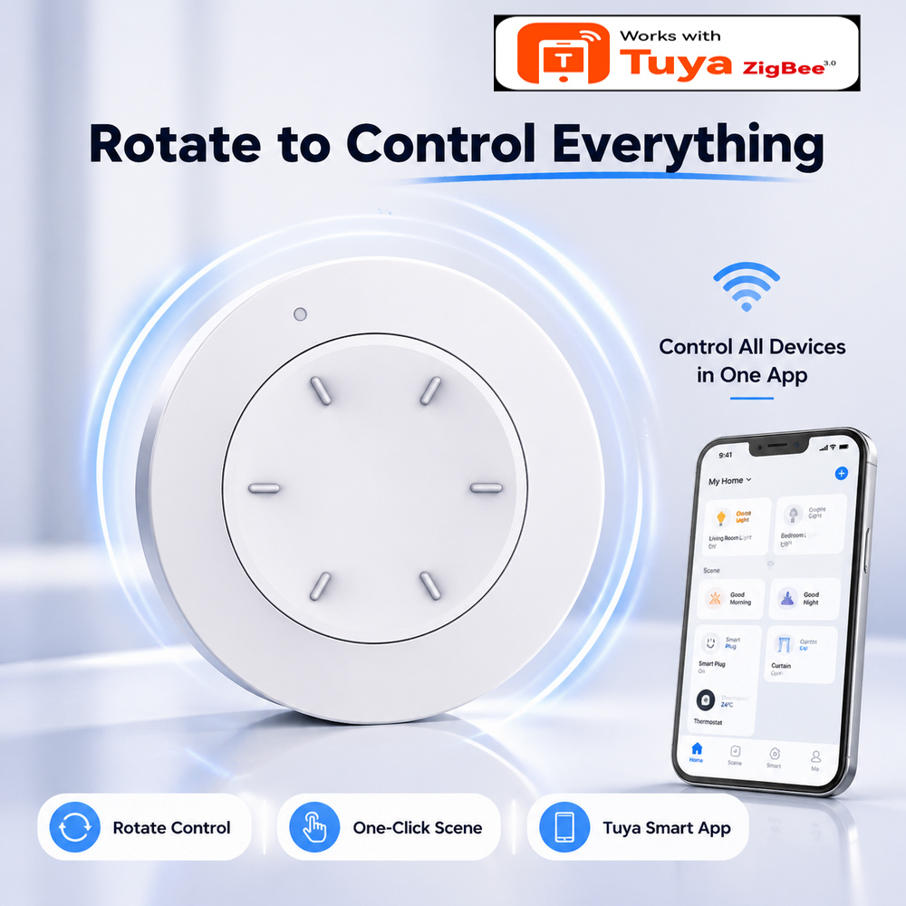 Home Automation Technology - スマート ZigBee ノブスイッチ Tuya スマートライフ ワイヤレスシーンコントローラーと連携可能