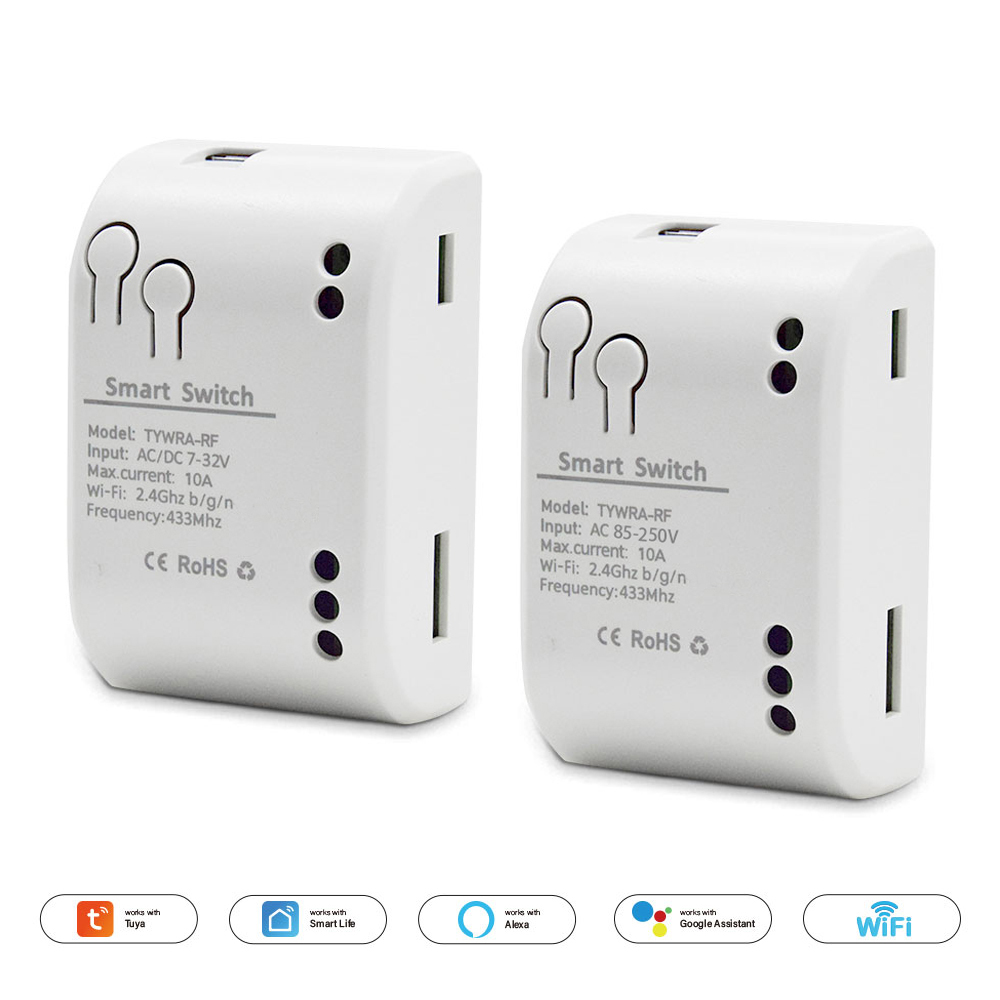 Diy Home Automation Controller - Tuya-Wifi付きワイヤレススマートスイッチ,リレーモジュール,Rfレシーバー,7-32v dc 85-250v,2200w,10a,diy
