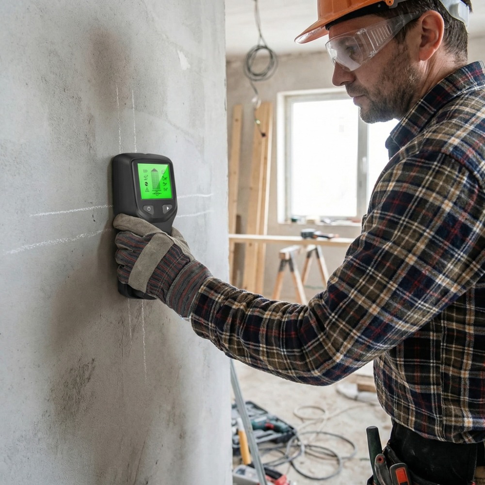 Water Leak Detector Wired - 5 in 1デジタルスタッド検出器ハンドヘルド壁スキャナー（金属、木材、活線、ケーブル、PVC、水道管探知用）