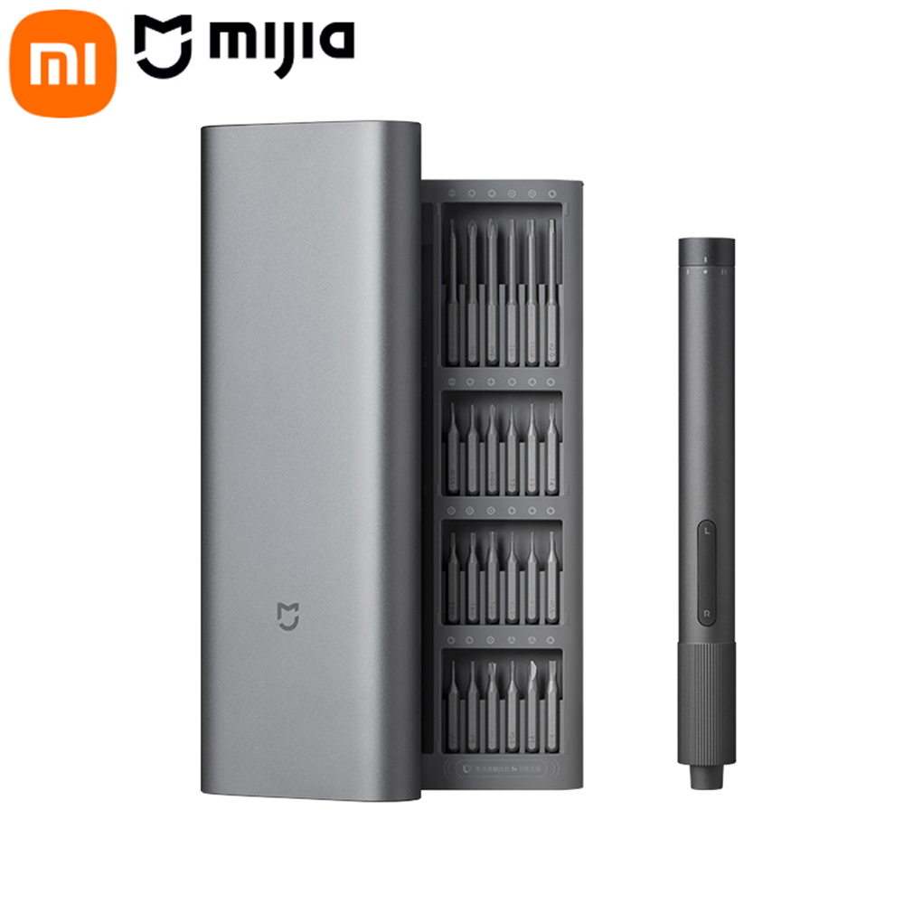 Home Automation Diy Kit - Mijia電動精密ドライバーキット、マグネットベース付き、24個のドライバーヘッドセット、スマートホーム、PC、携帯電話の修理用電動工具