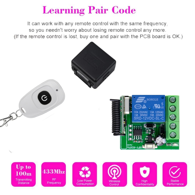 433MHz DIY ワイヤレススイッチ DC 12V 1C - Diy Home Automation Controller のレビューと価格