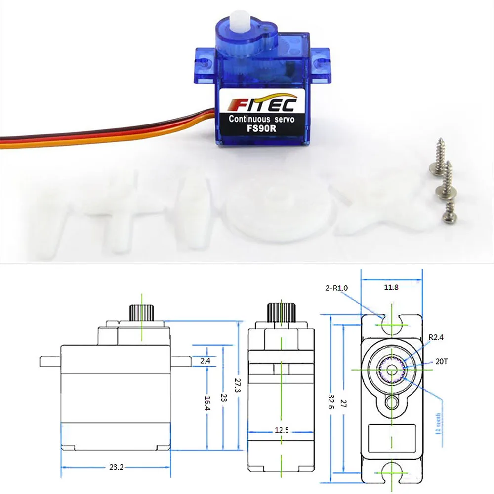 Feetech ミニ FS90R マイクロサーボ 360 度 - Diy Automation のレビューと価格