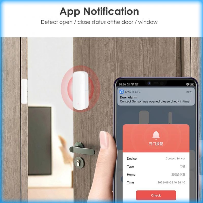 Tuya Wi-Fi スマートドアおよび窓センサー 磁気スイ - Home Automation Technology のレビューと価格