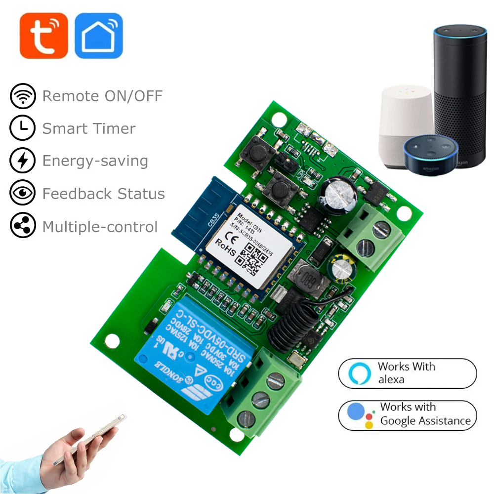 Tuya-Wifi付きワイヤレススマートスイッチ,リレーモジ - Diy Home Automation Controller のレビューと価格