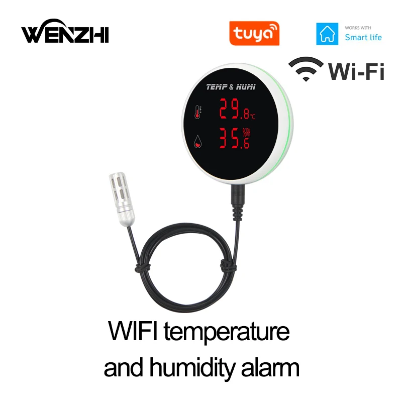 WiFi 温度センサーアラームデジタル周囲温度計 Tuya  - Diy Home Automation Controller のレビューと価格