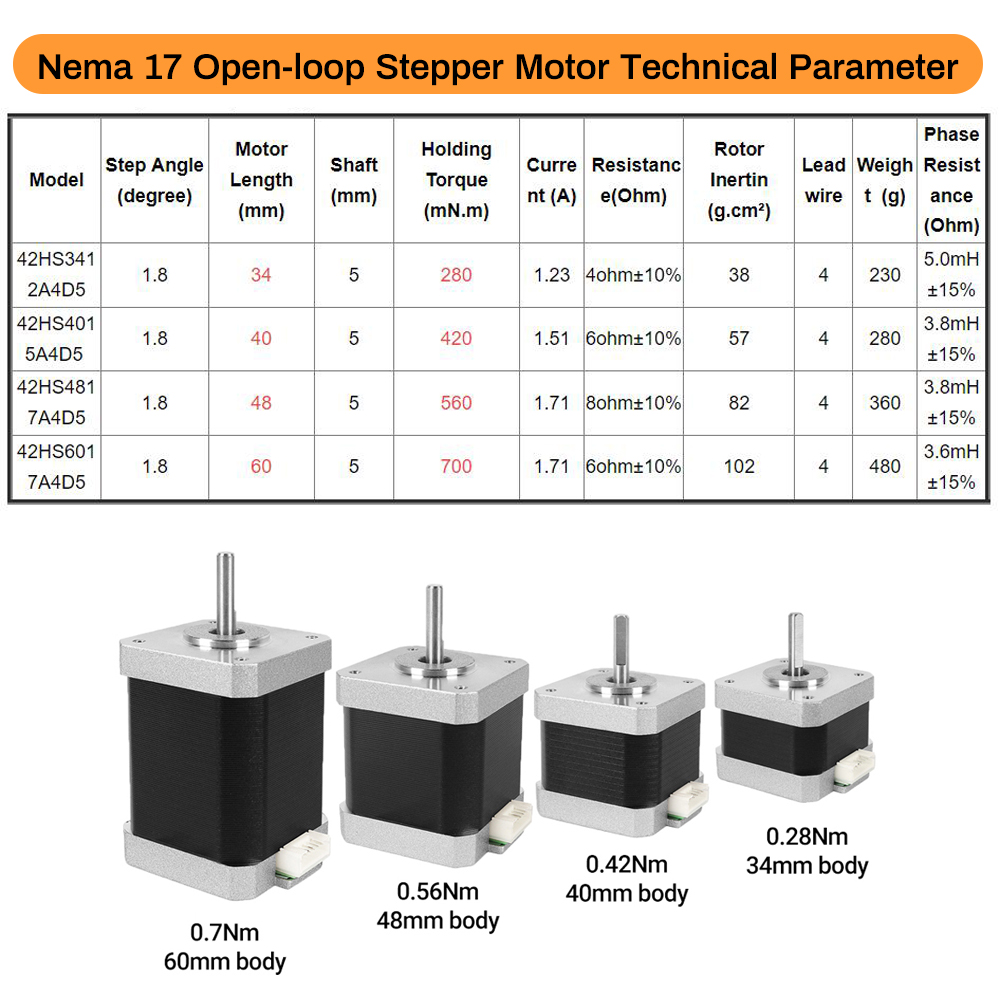 Nema17 ステッピングモーター 42 モーター 4 リー - Diy Automation のレビューと価格