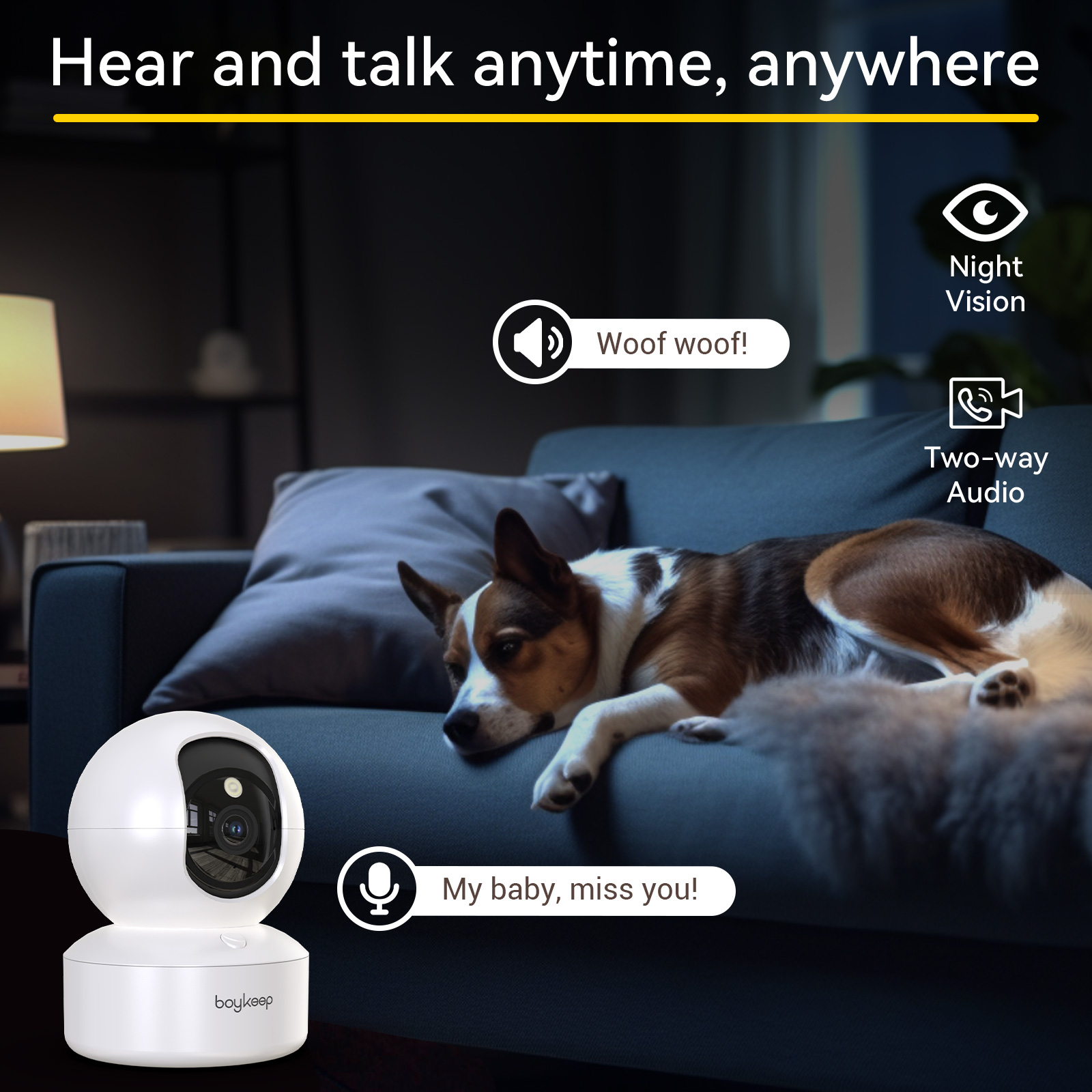 Boykeep 2K ペット犬用カメラ、電話アプリ付き、5G - Eufy Camera E220 のレビューと価格