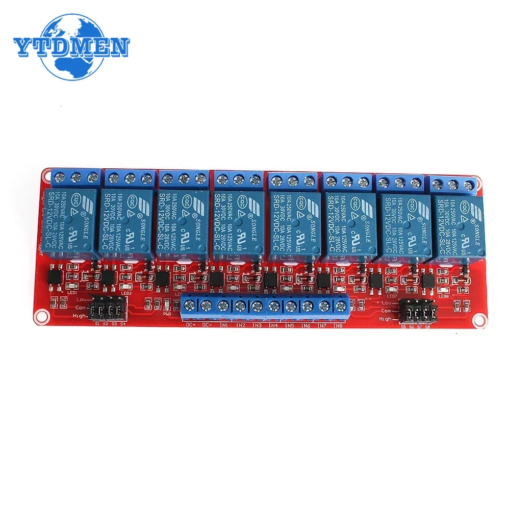 1個 リレーモジュール 5V 12V 24V 1/2/4/8 - Relay 8 Channel Board のレビューと価格